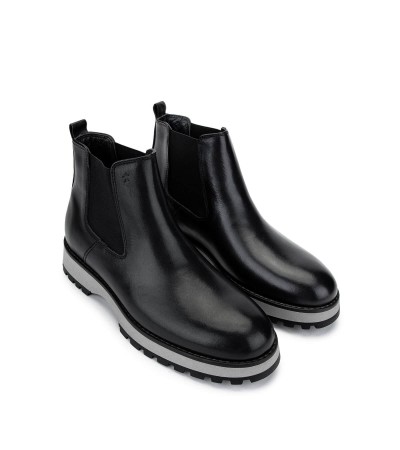 Erkek Hakiki Deri Siyah Casual Bot