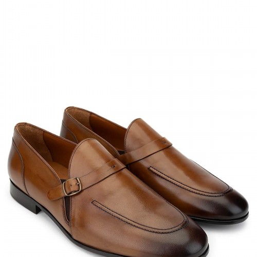 Erkek Hakiki Deri Taba Loafer Ayakkabı