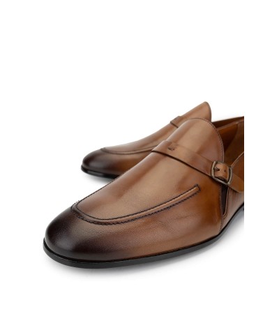 Erkek Hakiki Deri Taba Loafer Ayakkabı
