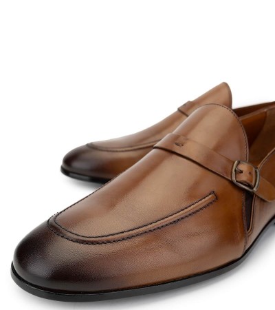 Erkek Hakiki Deri Taba Loafer Ayakkabı