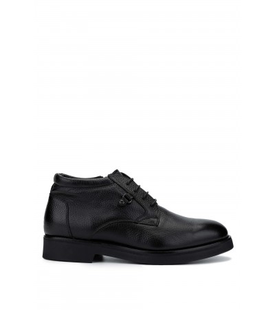 Mario Bruni Erkek Hakiki Deri Siyah Casual Bot