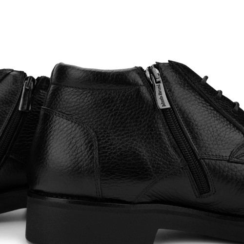 Mario Bruni Erkek Hakiki Deri Siyah Casual Bot