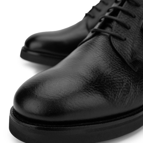 Mario Bruni Erkek Hakiki Deri Siyah Casual Bot