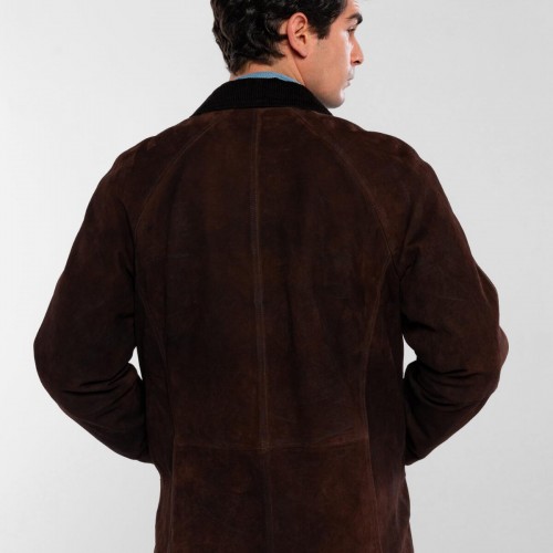 Tamer Tanca Erkek Hakiki Deri Kahverengi Nubuk Deri Mont