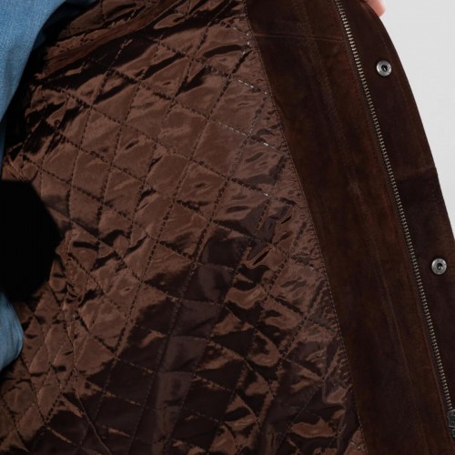 Tamer Tanca Erkek Hakiki Deri Kahverengi Nubuk Deri Mont