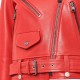 ewage Kadın Kırmızı Slim-Fit Biker Deri Ceket