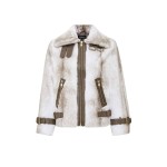 Anabel Kadın Beyaz Teddy Deri Mont