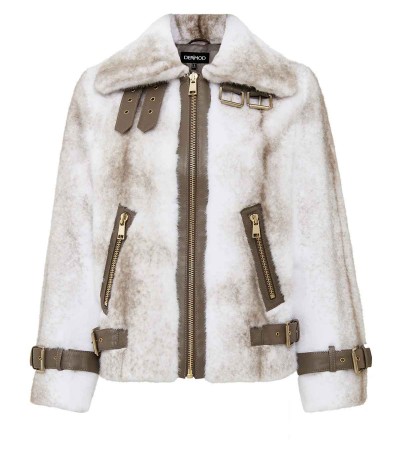 Anabel Kadın Beyaz Teddy Deri Mont