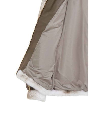 Anabel Kadın Beyaz Teddy Deri Mont