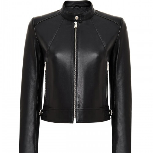 Edith Kadın Siyah Yaka Deri Mont Edith Kadın Siyah Yaka Deri Mont