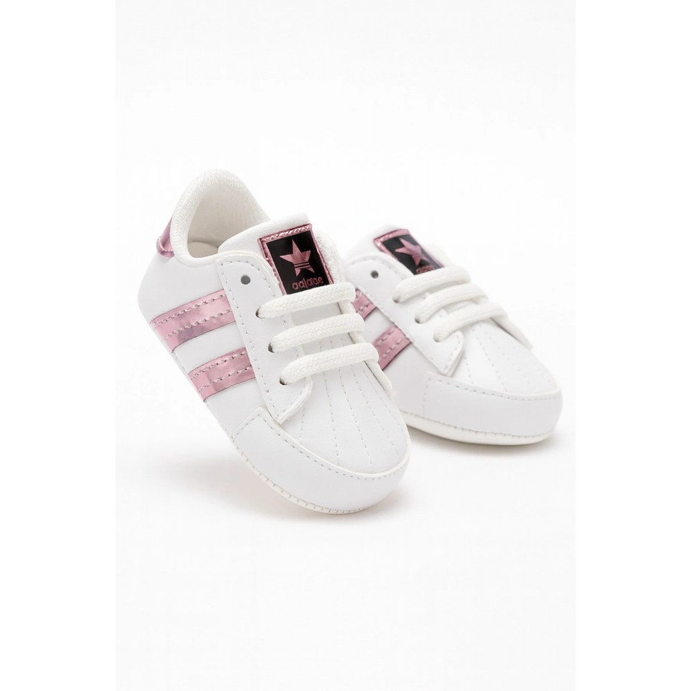 Şık Çizgili Kız Bebek Patiği