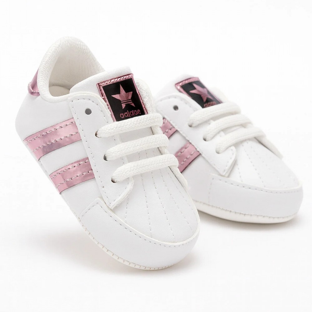 Şık Çizgili Kız Bebek Patiği