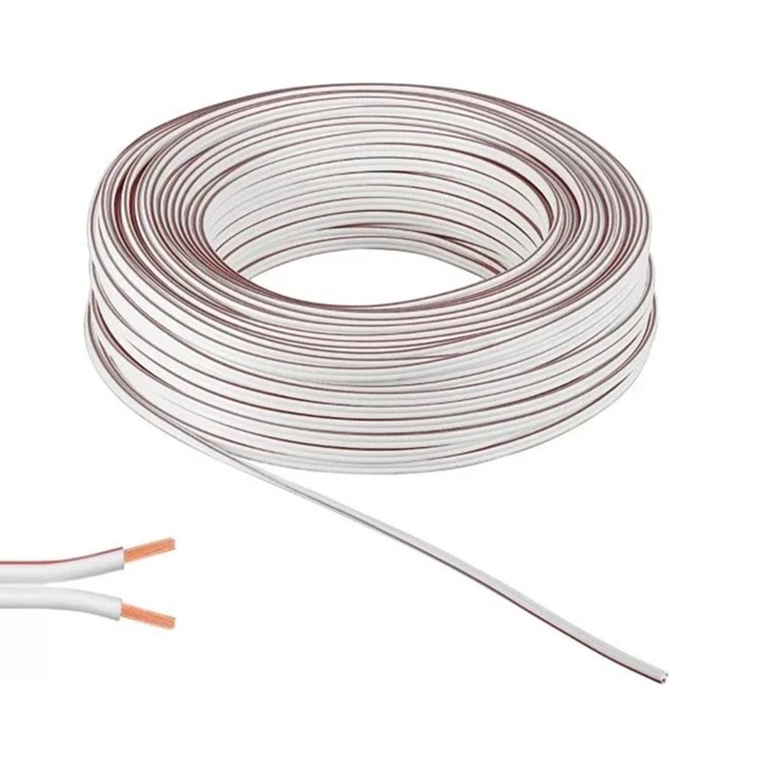2x0,75 mm Beyaz Yassı Kordon Kablo 100 metre 2x0,75 mm Beyaz Yassı Kordon Kablo 100 metre