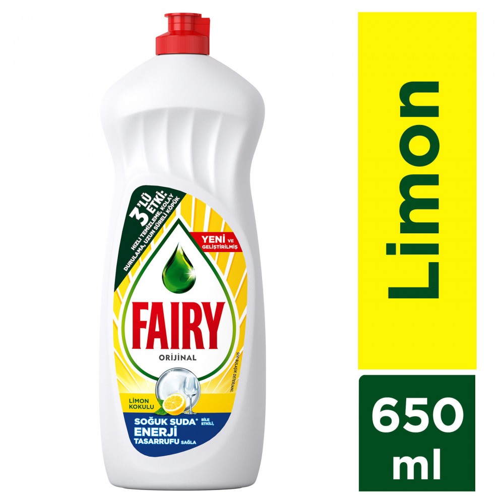 Fairy Sıvı Bulaşık Deterjanı Limon 650 Ml