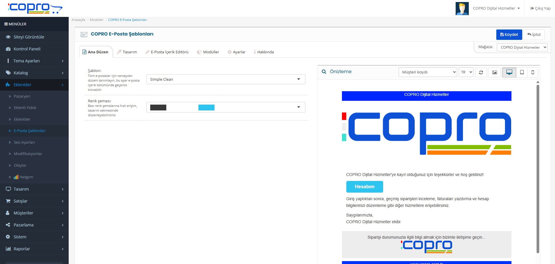 COPRO E-Posta Şablonları