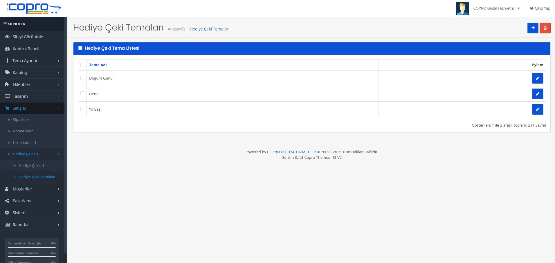 Hediye Çeki Temalari