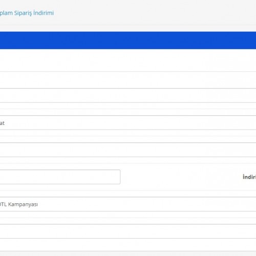 Sepette Toplam Siparişe İndirim Sepette Toplam Siparişe İndirim