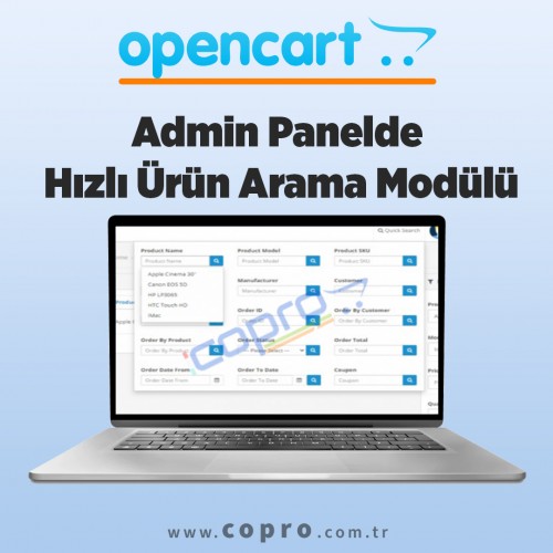 Opencart Admin Panelde Hızlı Ürün Arama Modülü Opencart Admin Panelde Hızlı Ürün Arama Modülü