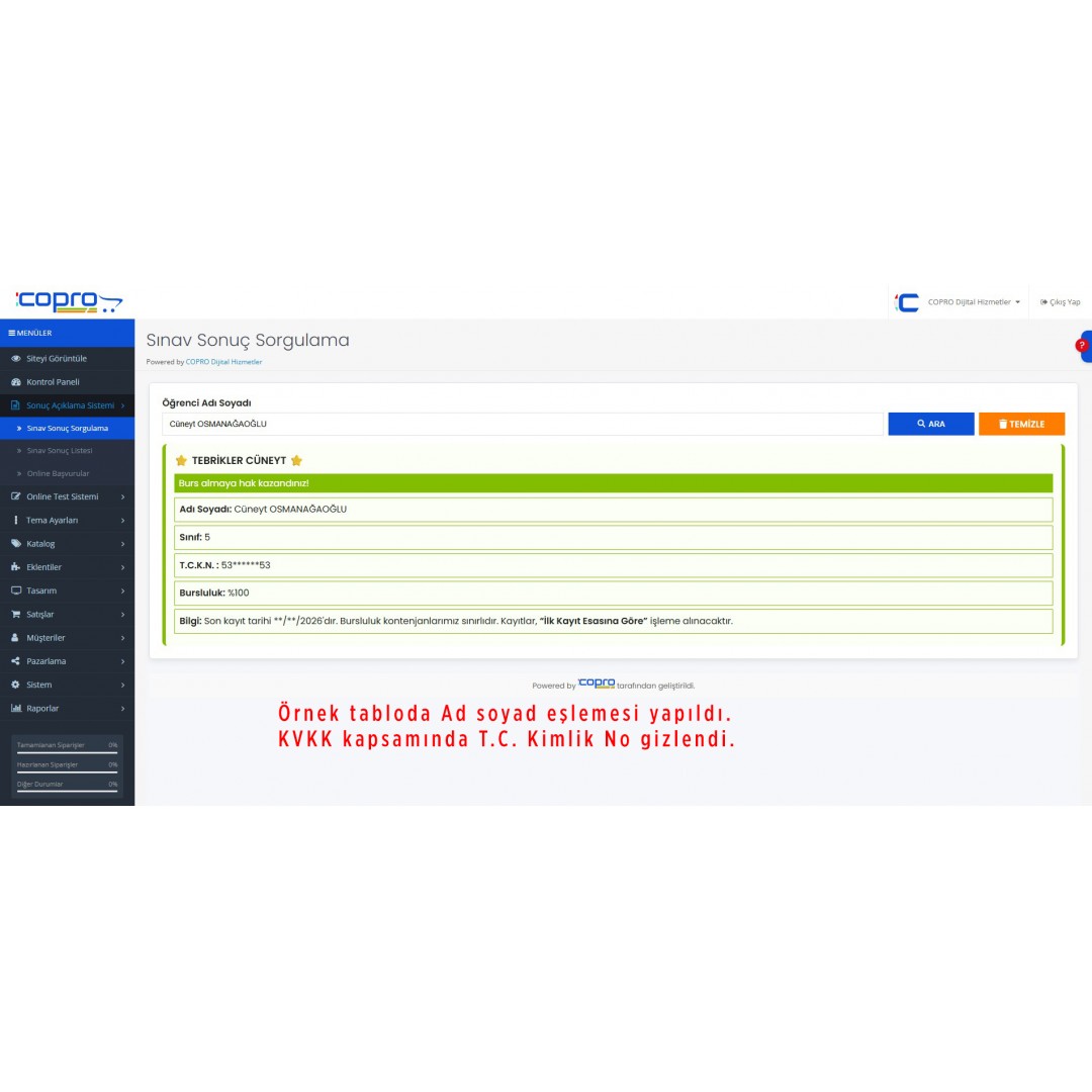Sınav Sonuç Açıklama Sistemi Sınav Sonuç Açıklama Sistemi