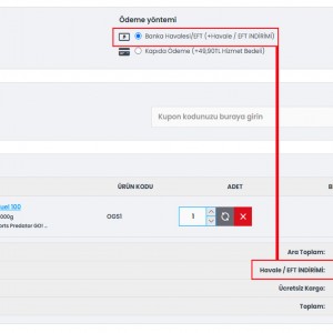 Opencart EFT/HAVALE İndirim Modülü Opencart EFT/HAVALE İndirim Modülü