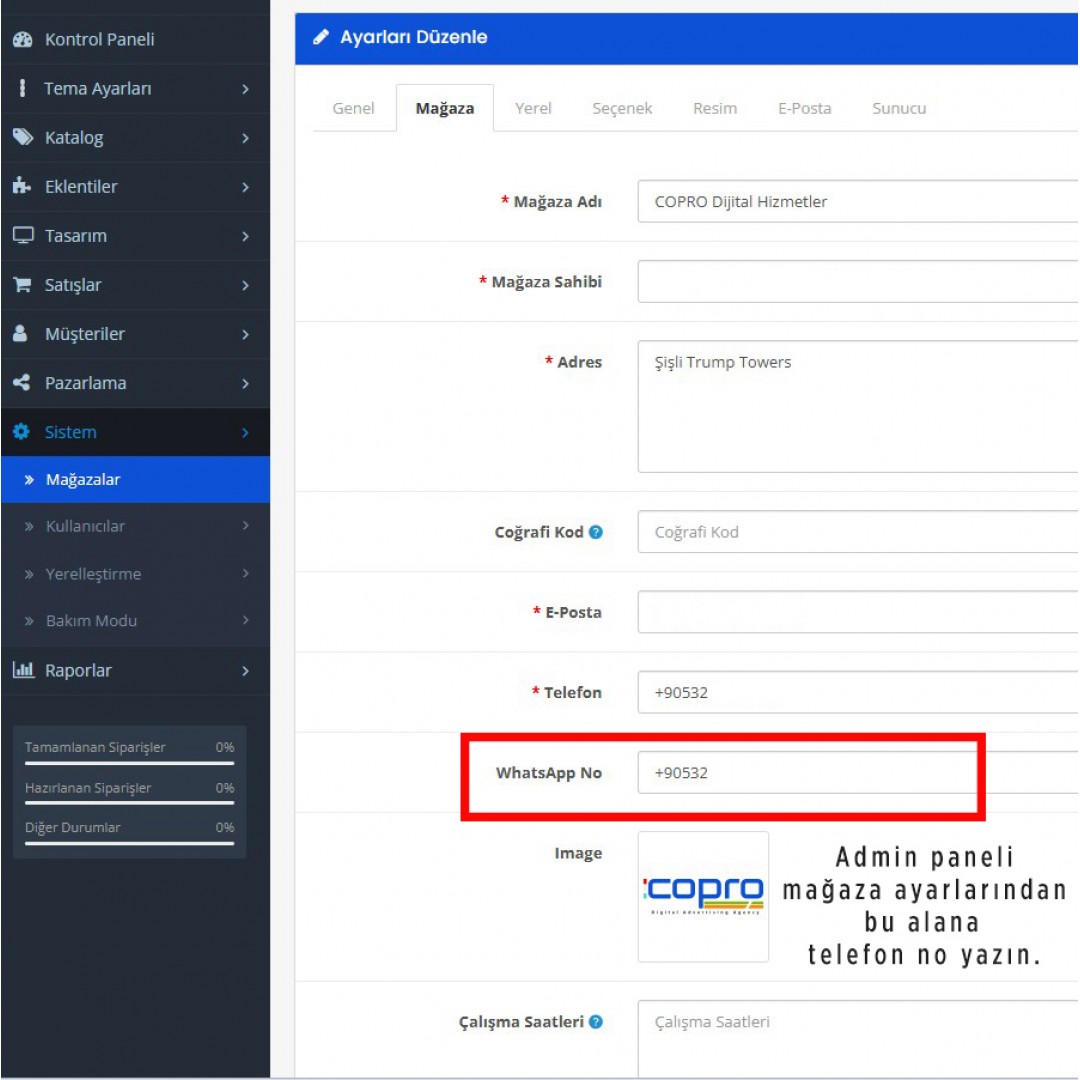 Opencart WhatsApp Uygulaması V3 Opencart WhatsApp Uygulaması V3
