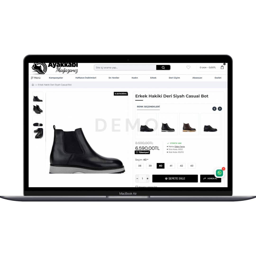 Ayakkabı Satışı E-Ticaret Web Sitesi