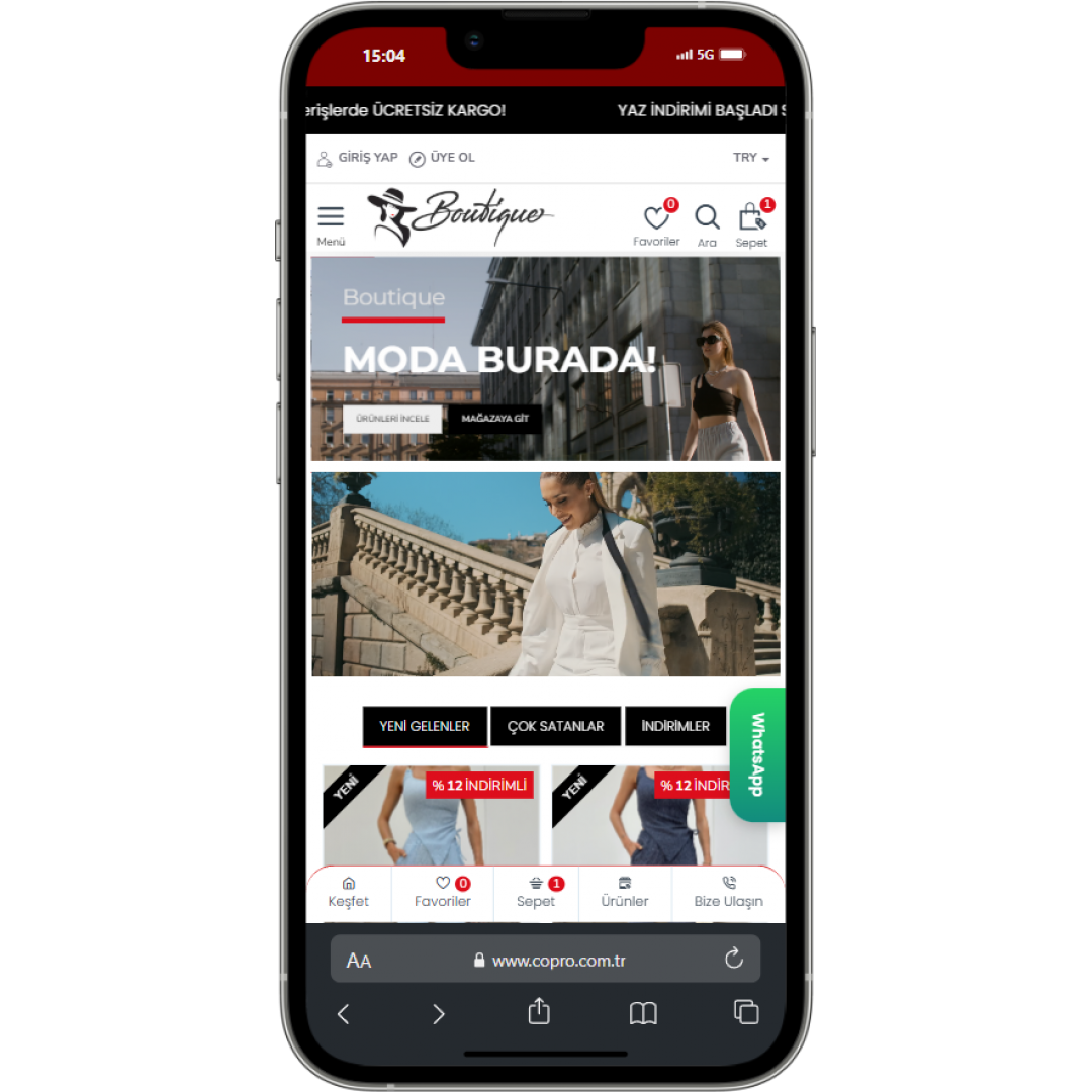  Butik ve Aksesuar E-Ticaret Sitesi
