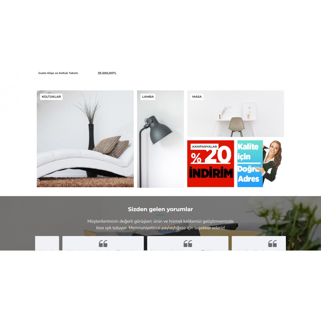 Mobilya Satışı E-Ticaret Web Sitesi Mobilya Satışı E-Ticaret Web Sitesi