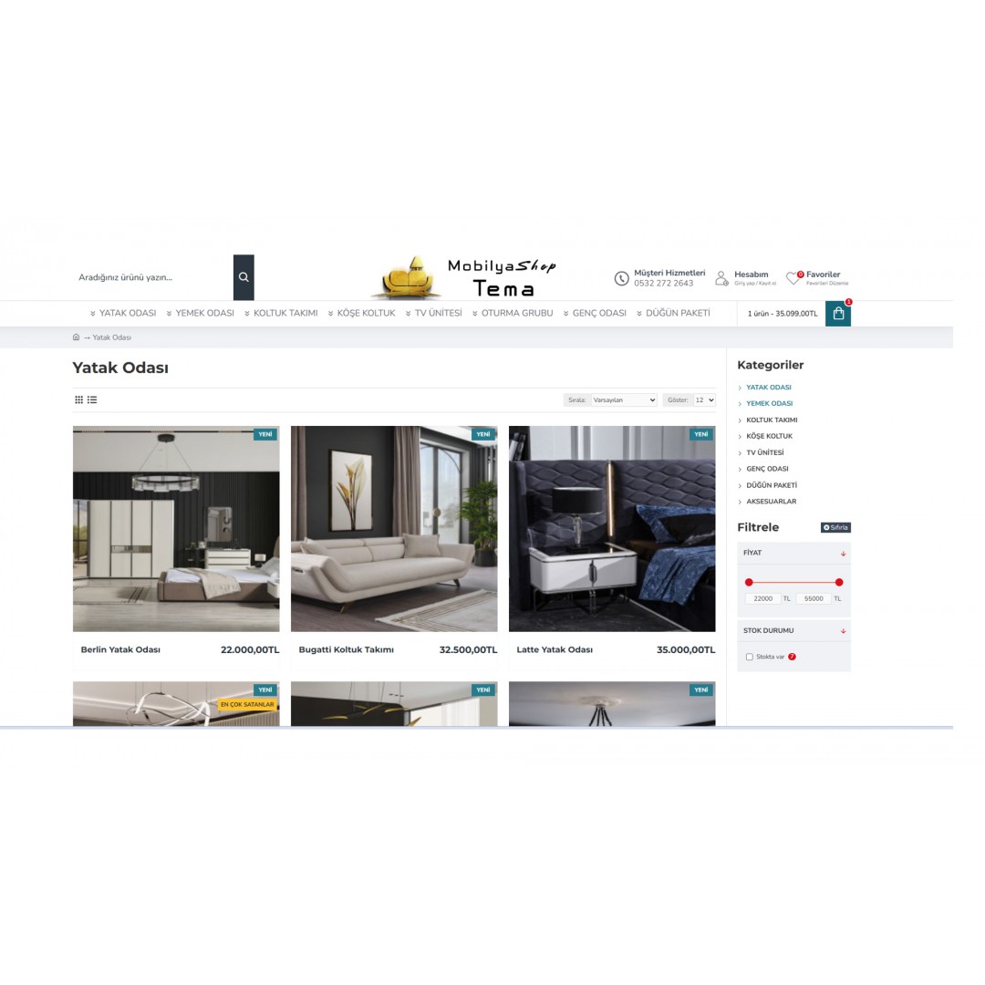 Mobilya Satışı E-Ticaret Web Sitesi Mobilya Satışı E-Ticaret Web Sitesi