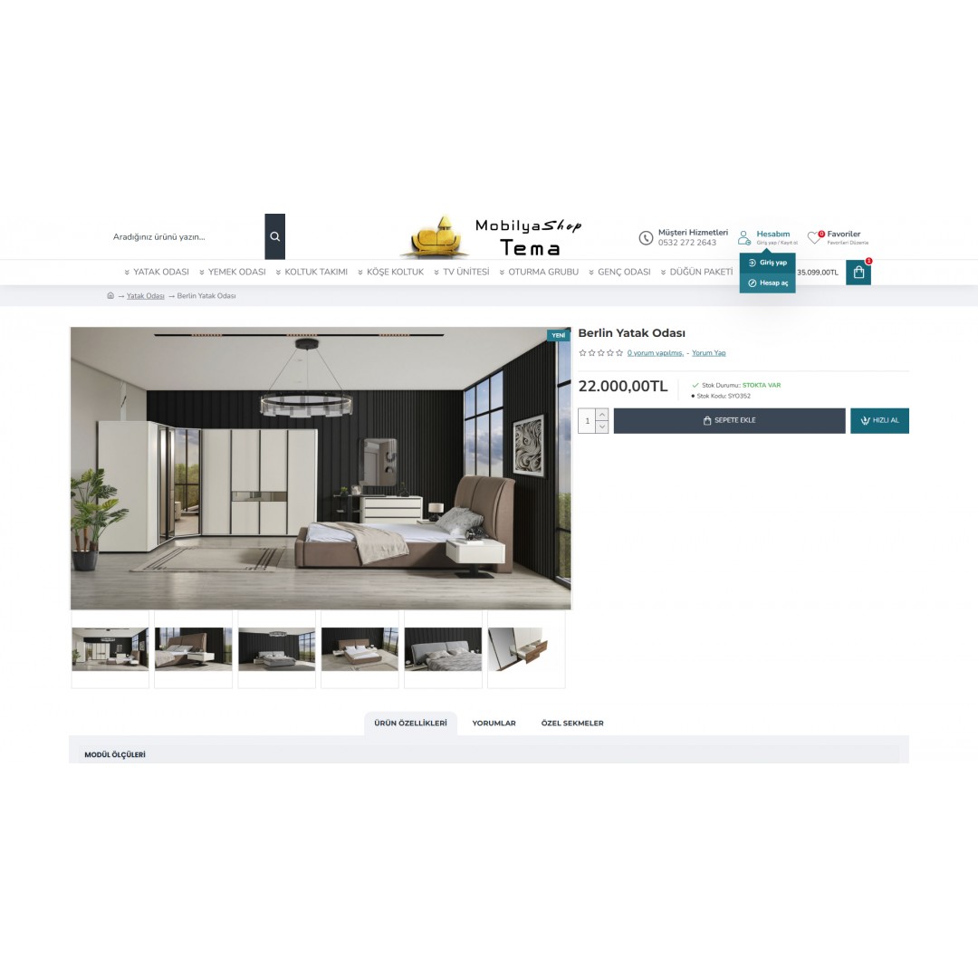 Mobilya Satışı E-Ticaret Web Sitesi Mobilya Satışı E-Ticaret Web Sitesi