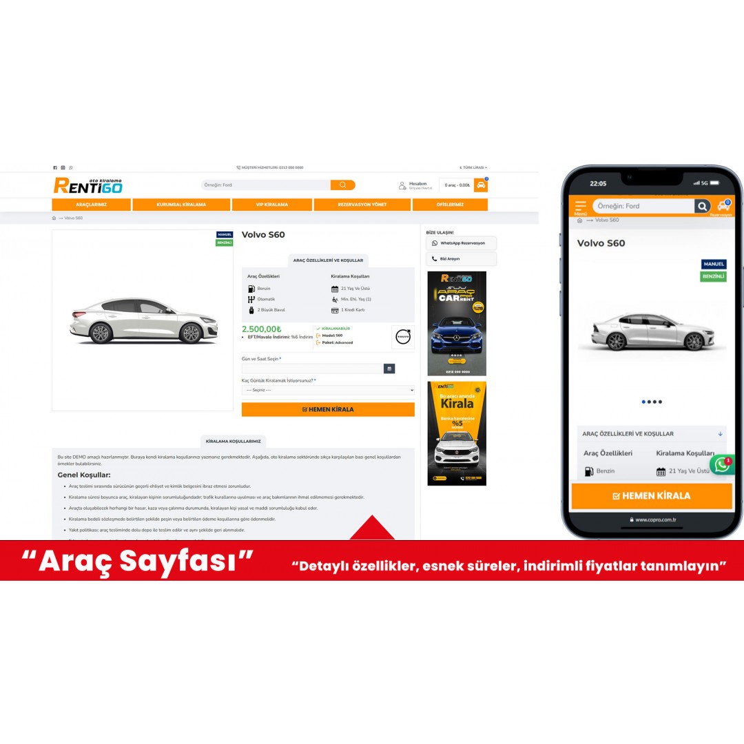 Oto Kiralama E-Ticaret Sitesi Oto Kiralama E-Ticaret Sitesi