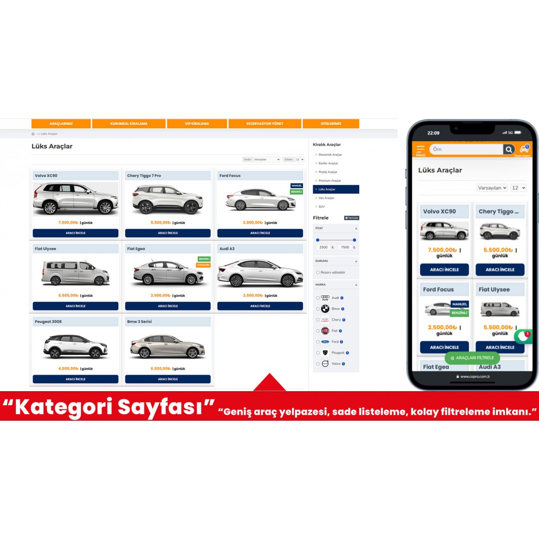 Oto Kiralama E-Ticaret Sitesi Oto Kiralama E-Ticaret Sitesi
