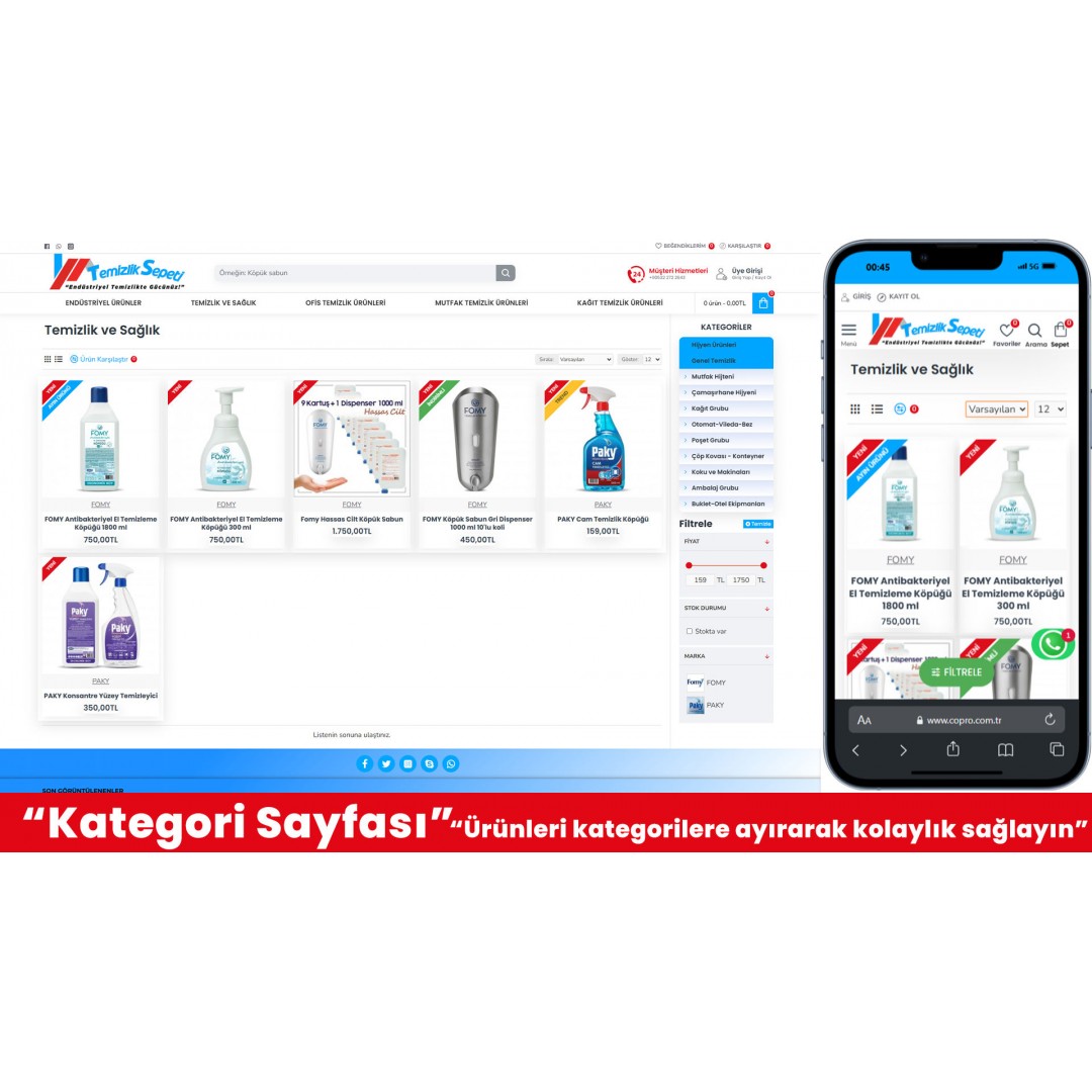Temizlik Ürünleri E-Ticaret Web Sitesi Temizlik Ürünleri E-Ticaret Web Sitesi