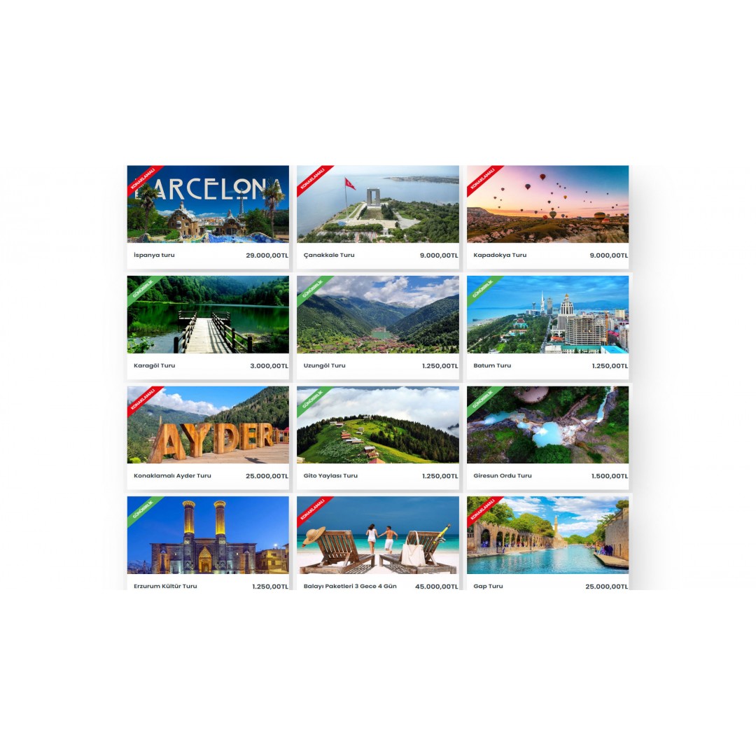 Turizm Acente E-Ticaret Web Sitesi Turizm Acente E-Ticaret Web Sitesi